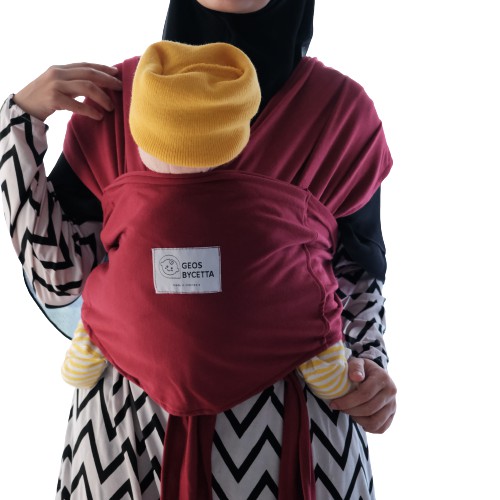 Harga [PAKET] Gendongan Bayi Instan Geos Baby Wrap 2 in 1 With Sash -
Maroon