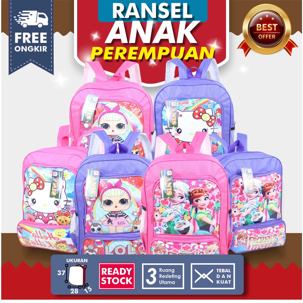 OBRAL PROMO DISKON TAS ANAK PEREMPUAN RANSEL SEKOLAH MURAH KARAKTER KARTUN VARIASI GAMBAR LUCU KEREN