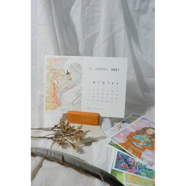 

KALENDER ILUSTRASI 2021 | KALENDER MEJA | KALENDAR DUDUK GAMBAR LUKISAN CAT AIR ESTETIK