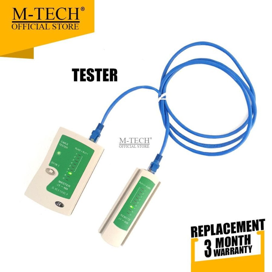 Cable tester network rj45 lan rj11 on-off with battery 9v Bs Lm Ns 468 - Kabel tes rj-45 rj-11