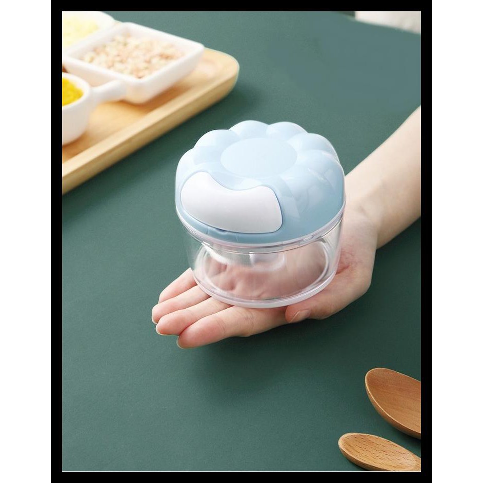 Diskon Ad162 Alat Cincang Bawang Cabe Daging Manual Blender Mini Food Chopper - Biru Muda Aksesoris