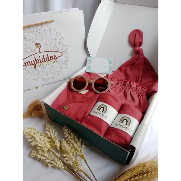 Hampers bayi / kado bayi / gift set baby newborn baru lahir untuk bayi perempuan dan bayi laki laki - Libby Baby earth series