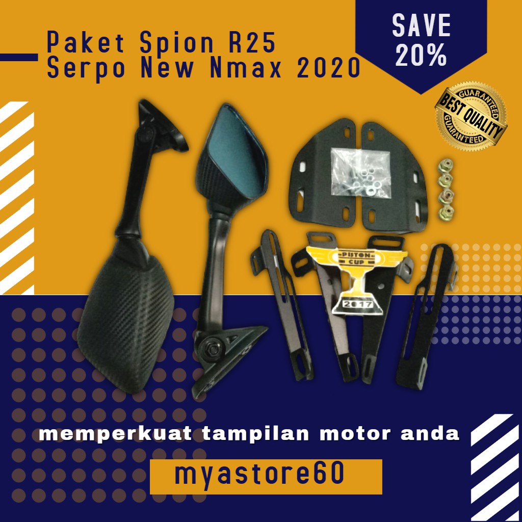 Paket Spion R25 Serpo New Nmax 2020 / Spion R25 Serpo Walnut Nmax 2020 Aksesoris NMAX Variasi NMAX