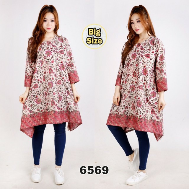 Atasan Baju Tunik Waki Batik Jumbo Bigsize Perempuan Cewe Wanita Murah