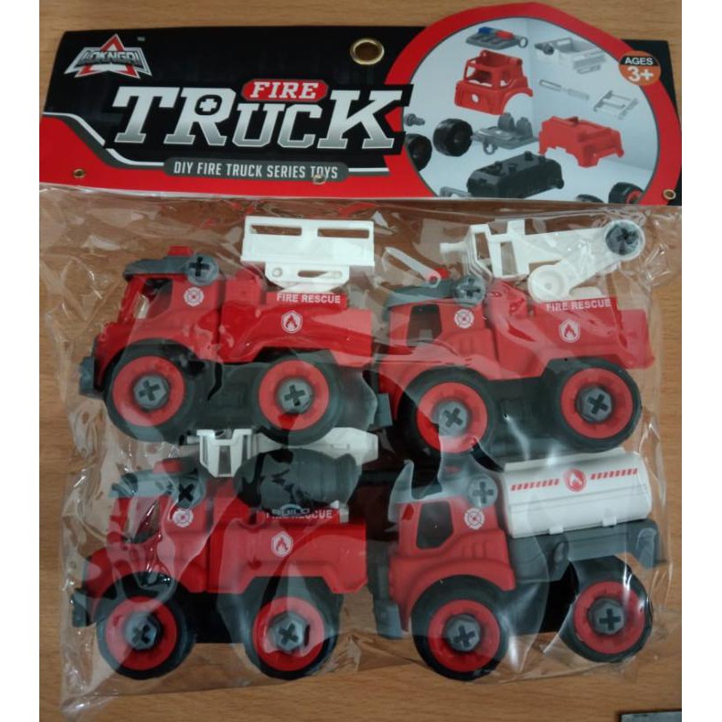 Fire Truck DIY Toys Merah