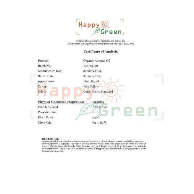 Happy Green Almond Oil 30ml