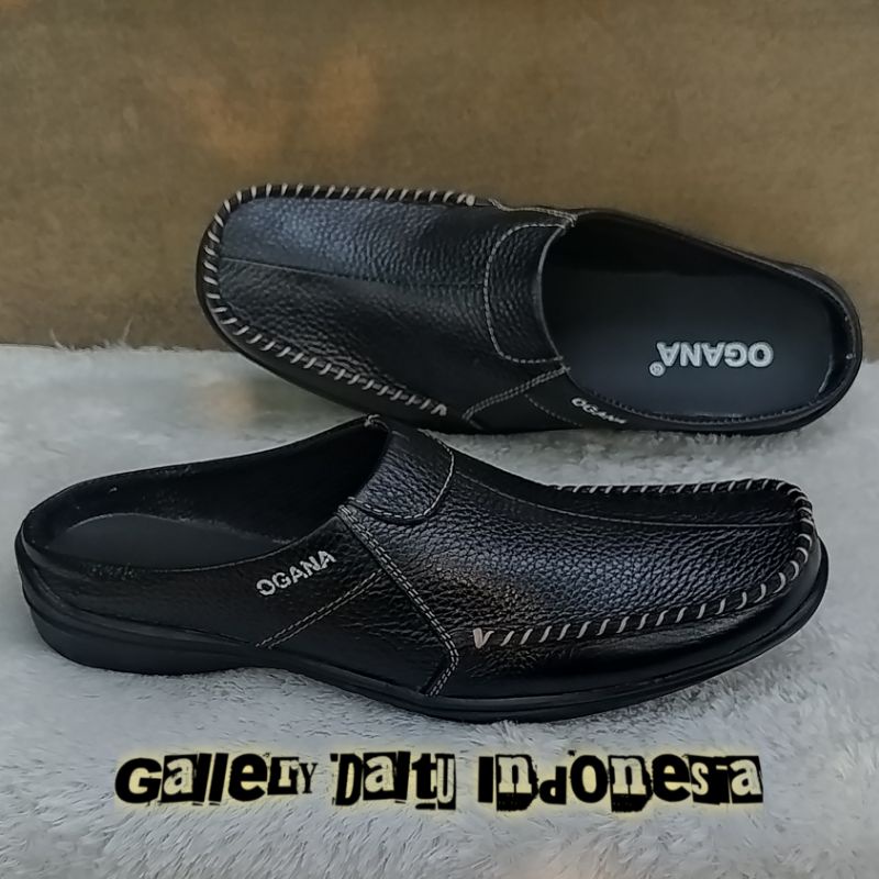 SEPATU DALTU PRIA KULIT SAPI ASLI PREMIUM QUALITY BAHAN KULIT SAPI OGN03 HITAM PRODUKSI SENDIRI