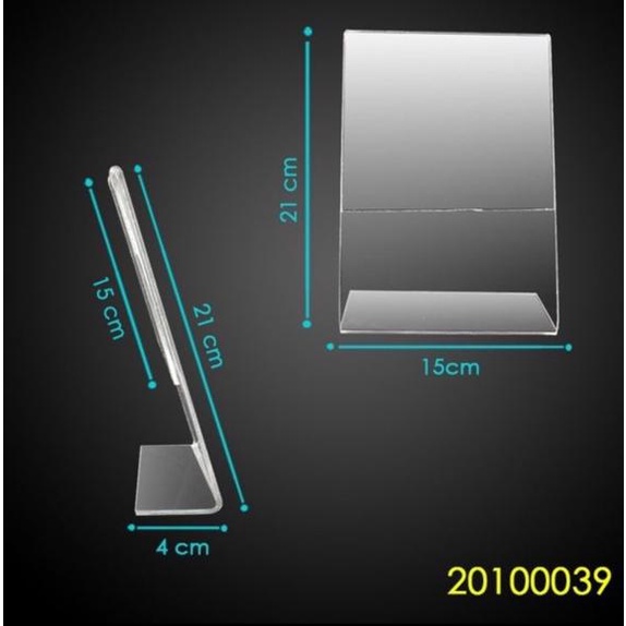 

[KODE 9CEWP] acrylic tent holder / akrilik tent card A5 tempat brosur Meja bentuk L