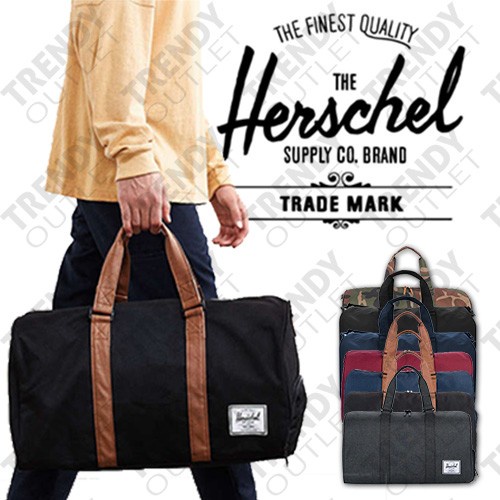 {kiranastore} Herschel Novel Duffle - Black Tan Murah