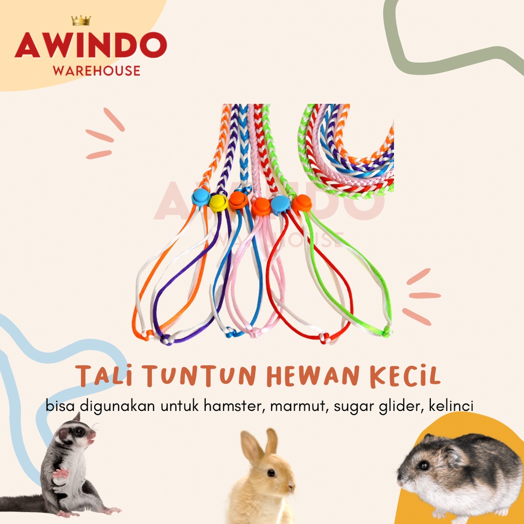 TALI TUNTUN HAMSTER - Tali Tuntun Jalan Harness Hamster Marmut Sugar Glider Kelinci