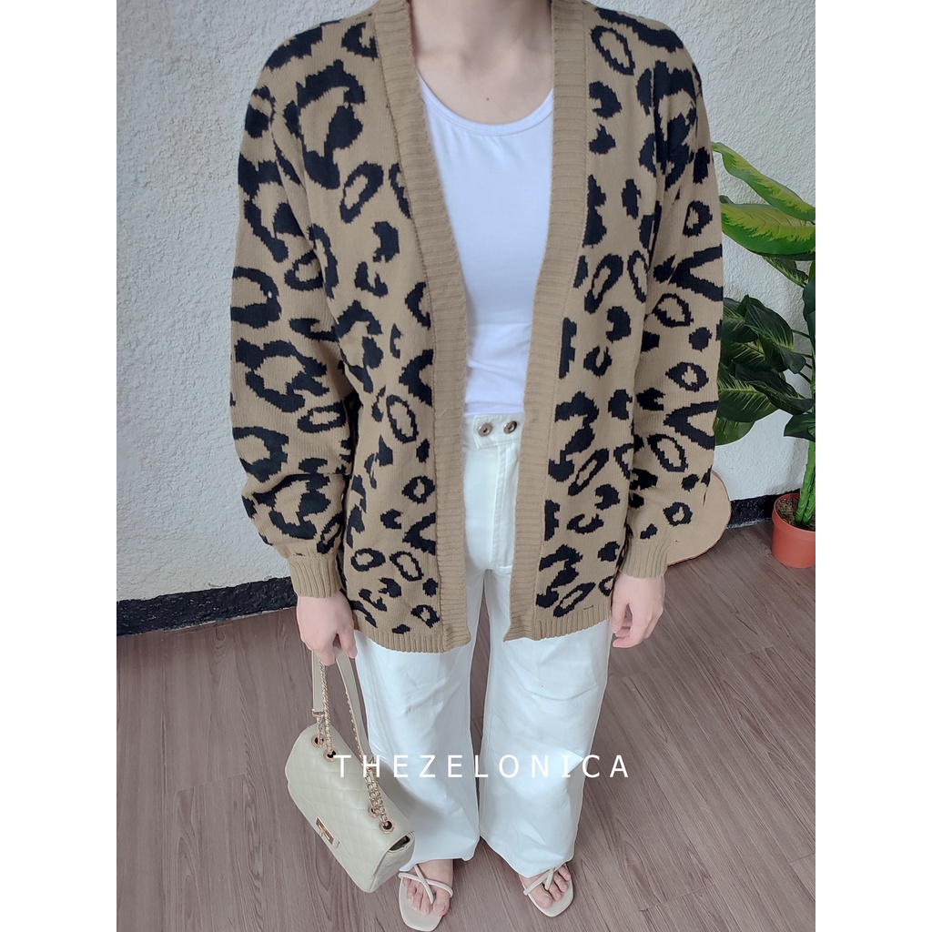 LEOPARD CARDIGAN RAJUT THEZELONICA