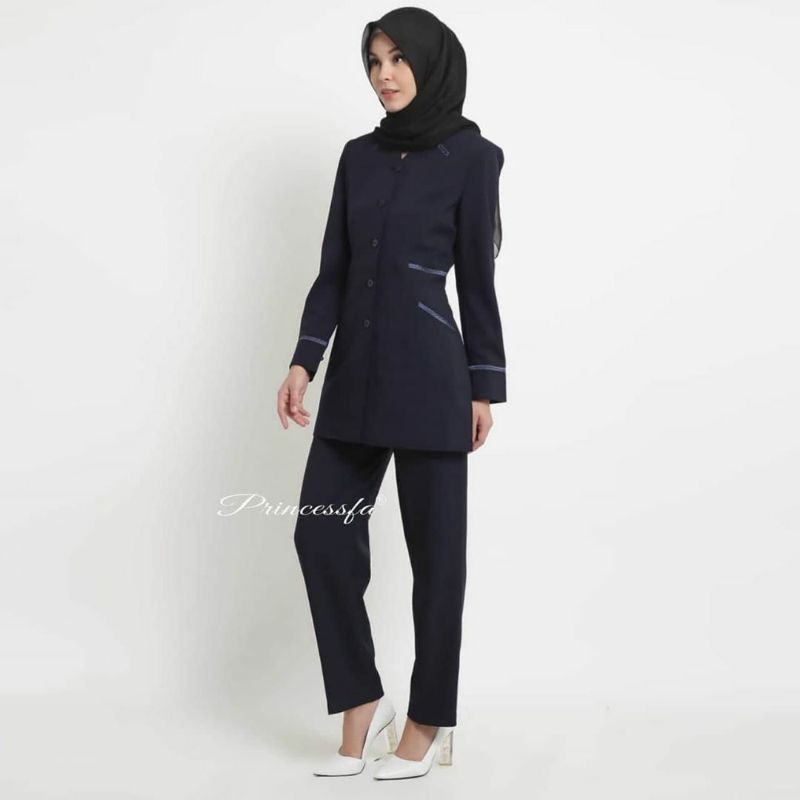 baju kerja kantor warna Dongker stelan celana