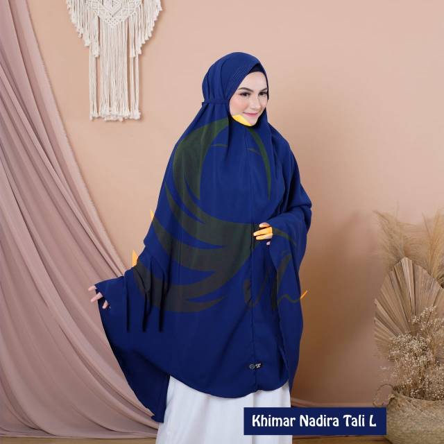 Khimar Nadira Tali L Tanpa Pet Hijab Syari Jilbab Jumbo Kerudung Instan Wolfis Polos By AFNA