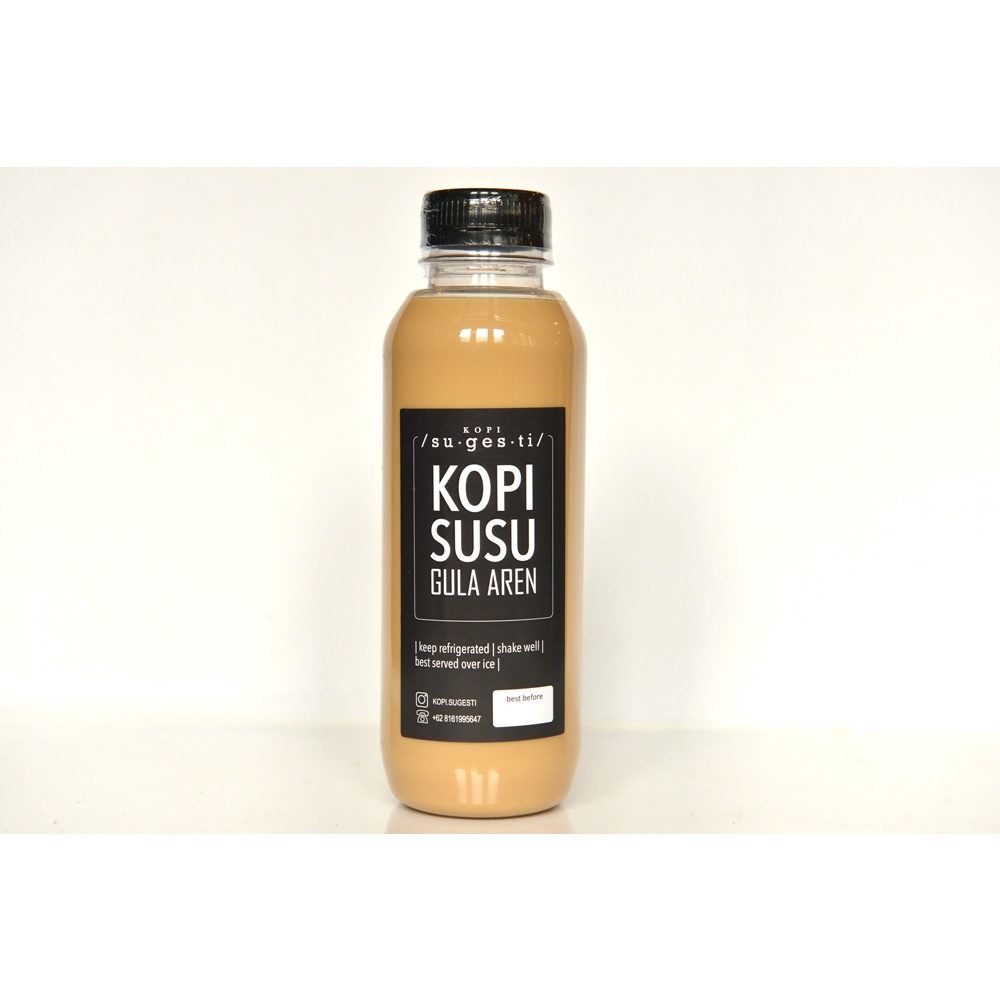 

Minuman Kopi Susu Gula Aren Kemasan Botol 200ml/500ml/1000ml