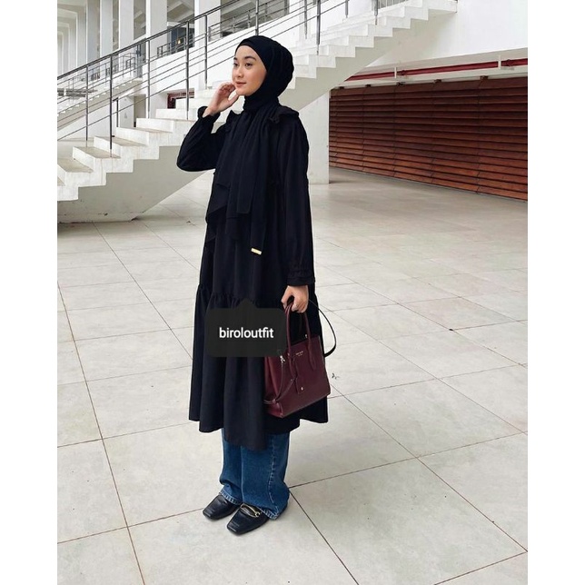 megumi midi dres ruffle biroloutfit/bisa busui