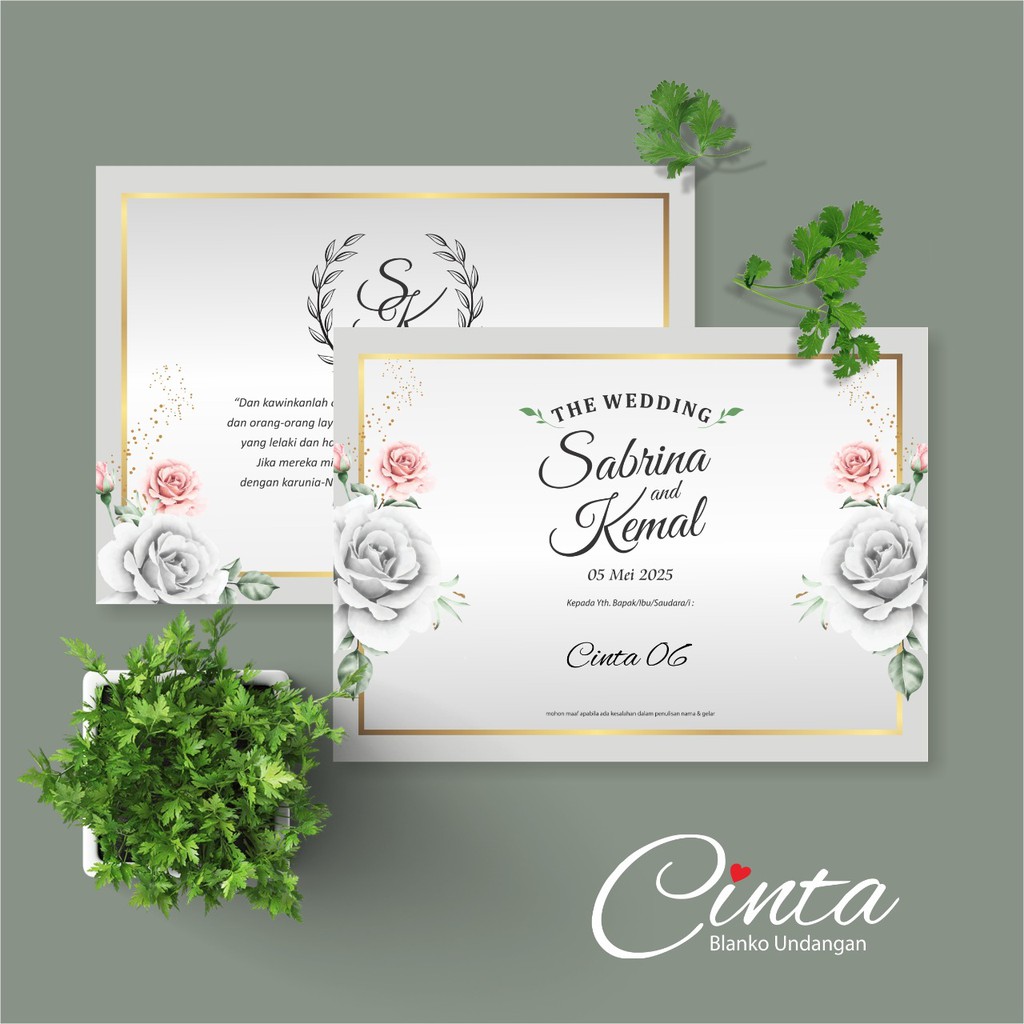 BLANKO UNDANGAN CINTA 06 ELEGAN - BLANGKO UNDANGAN KOSONG