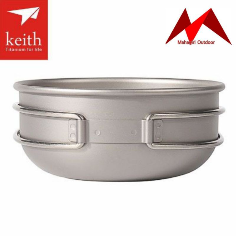 Keith titanium Ti5326 600ml foldable handle mangkuk Ultralight camping