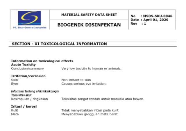 Biogenik Disinfektan Non Alcohol 60 ml