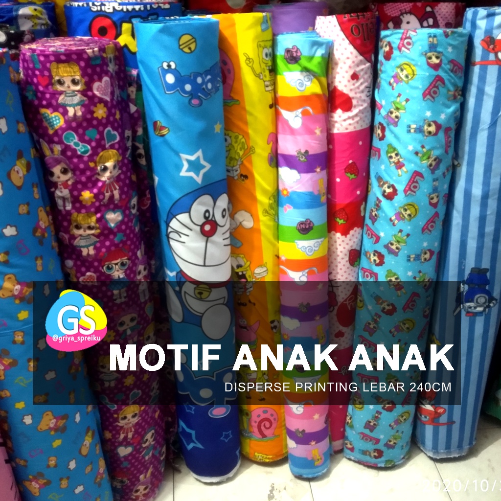 Bahan Kain Sprei Meteran Motif Anak Anak 0.5 meter #drpstore