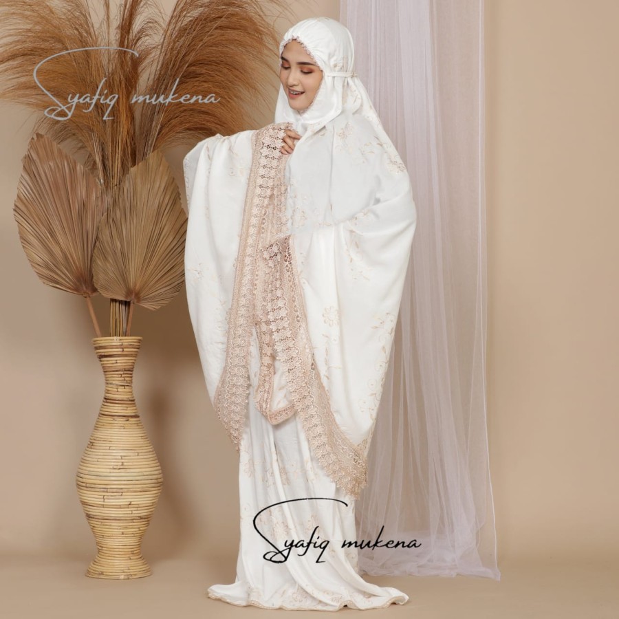 MUKENA DEWASA GRACELLA FULL BORDIR RAYON PREMIUM JUMBO PUTIH, MUKENA TRAVELLING SUPER ADEM