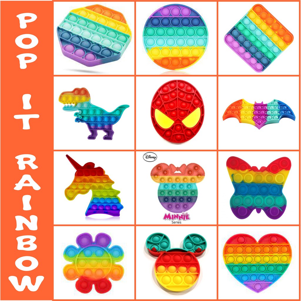 Pop it Rainbow Ready Stok Murah Popit Bubble Toy Untuk Anak Dewasa Penghilang Stres-1