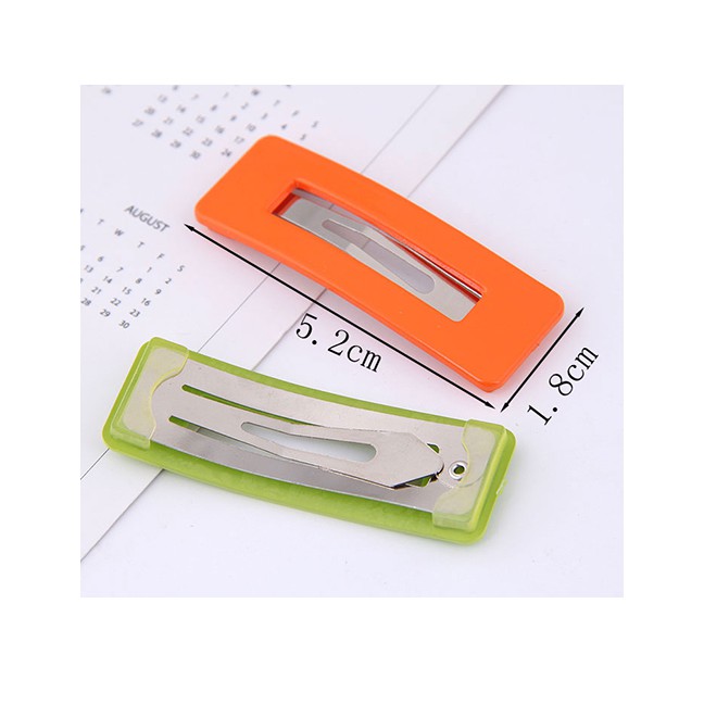 LRC Jepit Rambut Fashion Rectangular Two-color Hair Clip A5834X