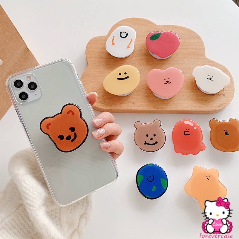 Cartoon Phone Fashion Kawaii Holder Stand Popsocket Cute Art Bracket Floding Funny Pvc Mobile Silicon Holder