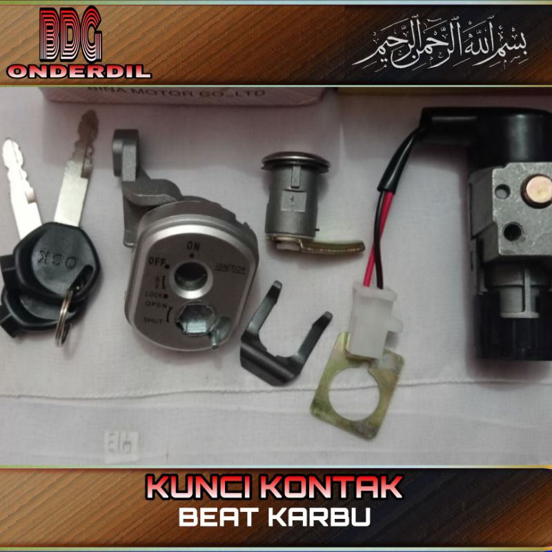 kunci kontak + kunci jok beat karbu / beat karbu 2008-2012 /satu set merk osk&bina.