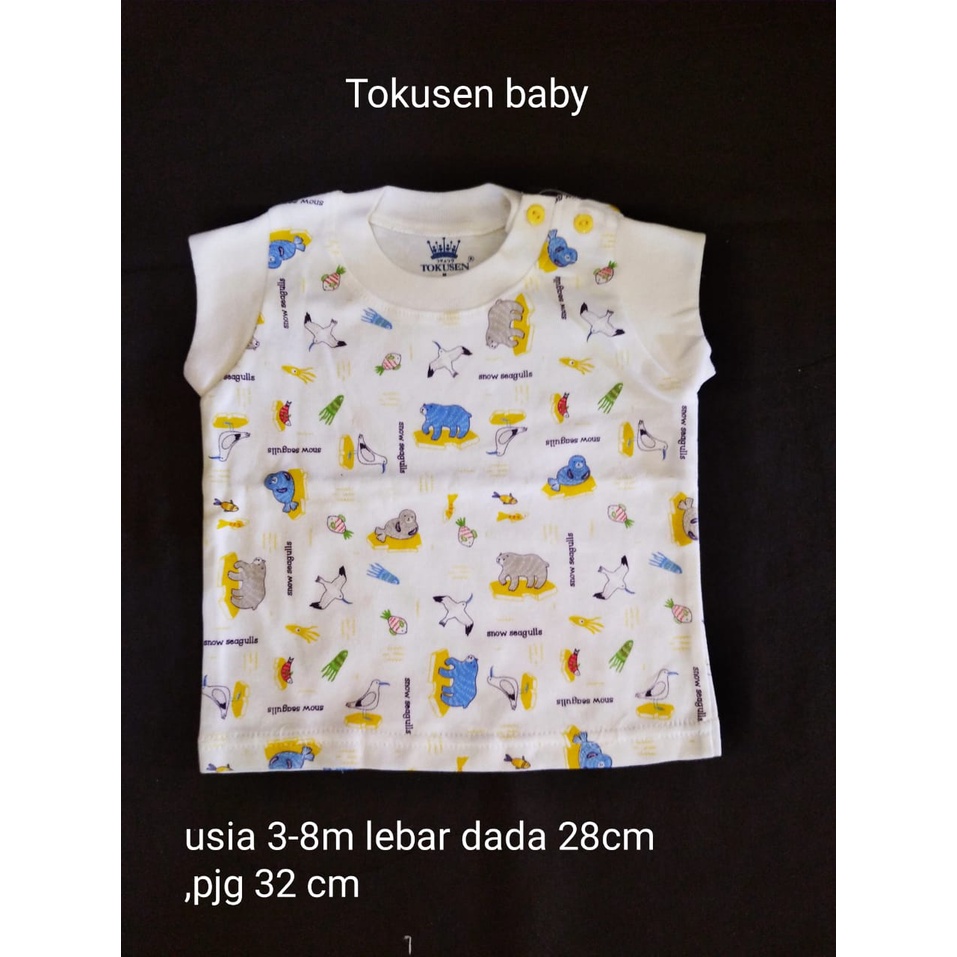 tokusen tatami kaos oblong pendek bayi 3-12m kancing bahu