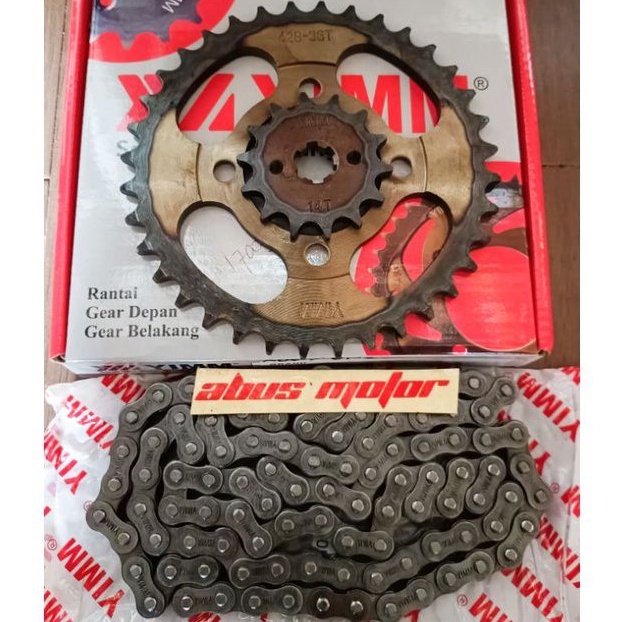 GIR GEAR PAKET ASTREA GRAND LEGENDA 14/36T 428-100 ORIGINAL YIMM