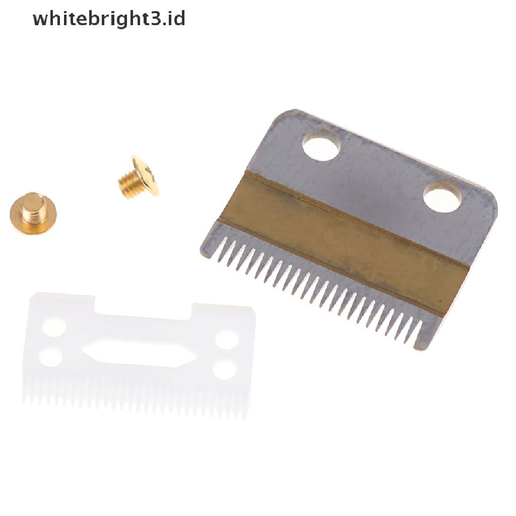 {whitebright3.id} 1set Hair Clipper Blade Golden Dengan Pisau Keramik Untuk Clipper Tanpa Kabel