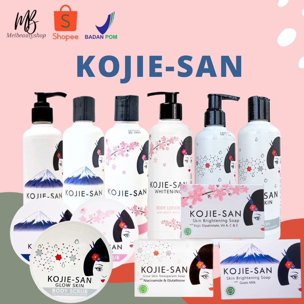 KOJIE-SAN SKIN BRIGHTENING Series | Soap Body Scrub Lotion Sabun Goats Milk Kojic Acid