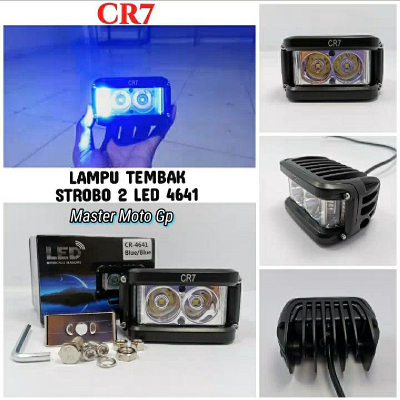 Lampu tembak CR- 4641 biru/biru DC10 - 80v - 20watt Lampu depan motor Owl  lampu sorot owl 2mata CR7