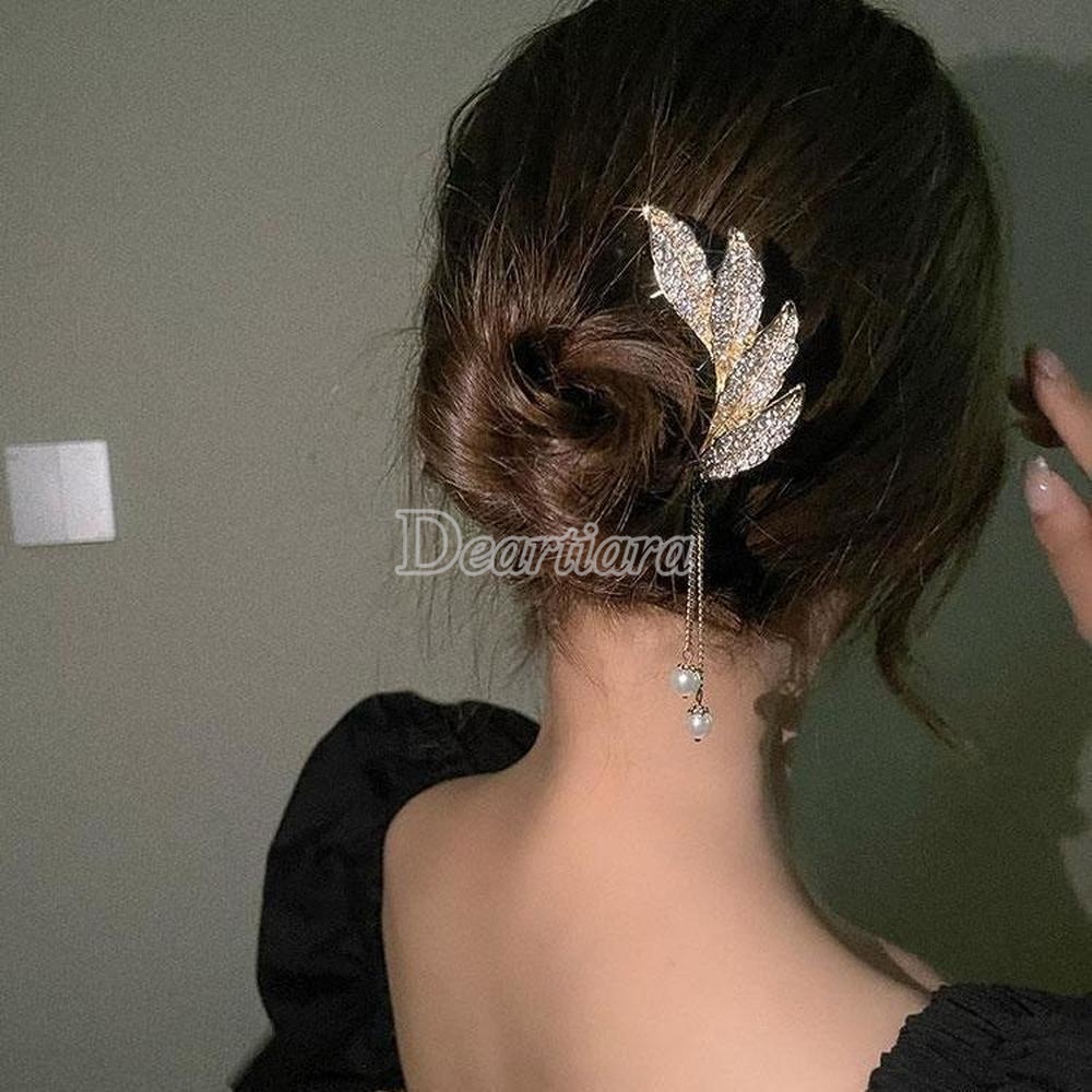 Jepit Rambut Model Rumbai Bahan Metal Untuk Wanita