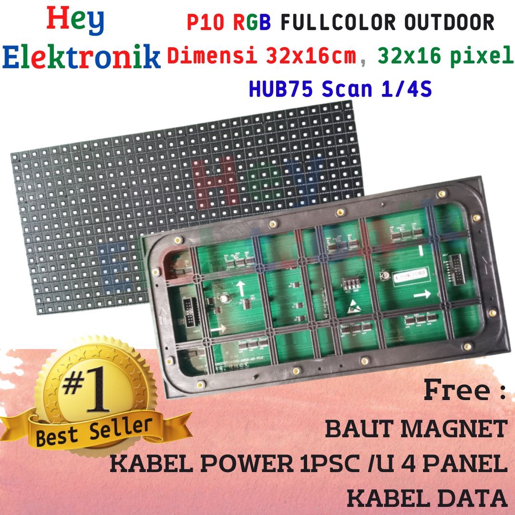 Panel Modul LED P10 RGB Fulloutdoor Scan 1/4 FULL COLOR SMD