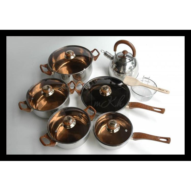 OXONE PANCI SET STAINLESS 12+2 PCS OX-933 KODE 360