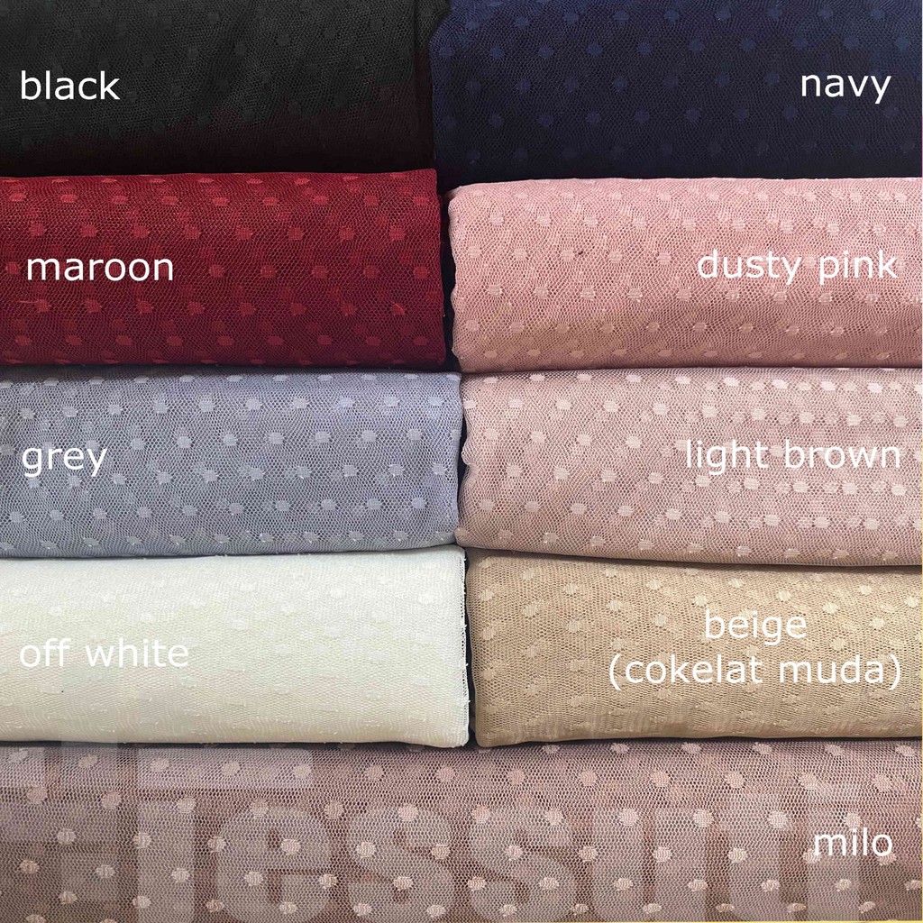 grosir: KAIN TILE HALUS DOT/ BINTIK / SOFT TULLE POLKADOT