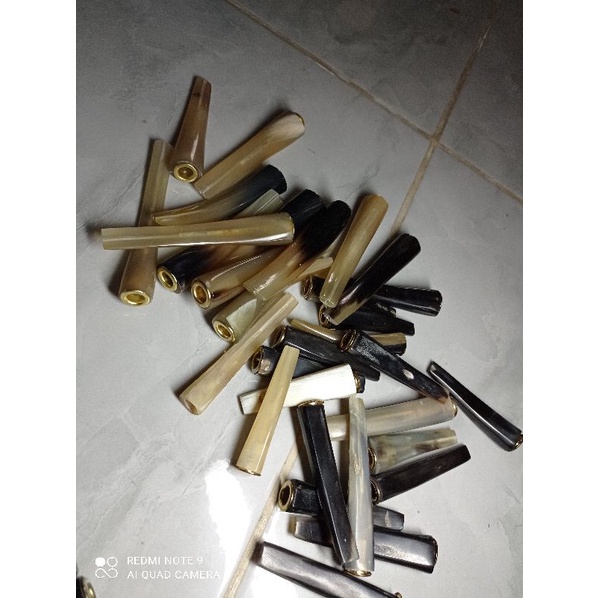 Pipa tanduk kerbau minimalis ukuran panjang 7-9cm ada warna bule dan hitam bahan super