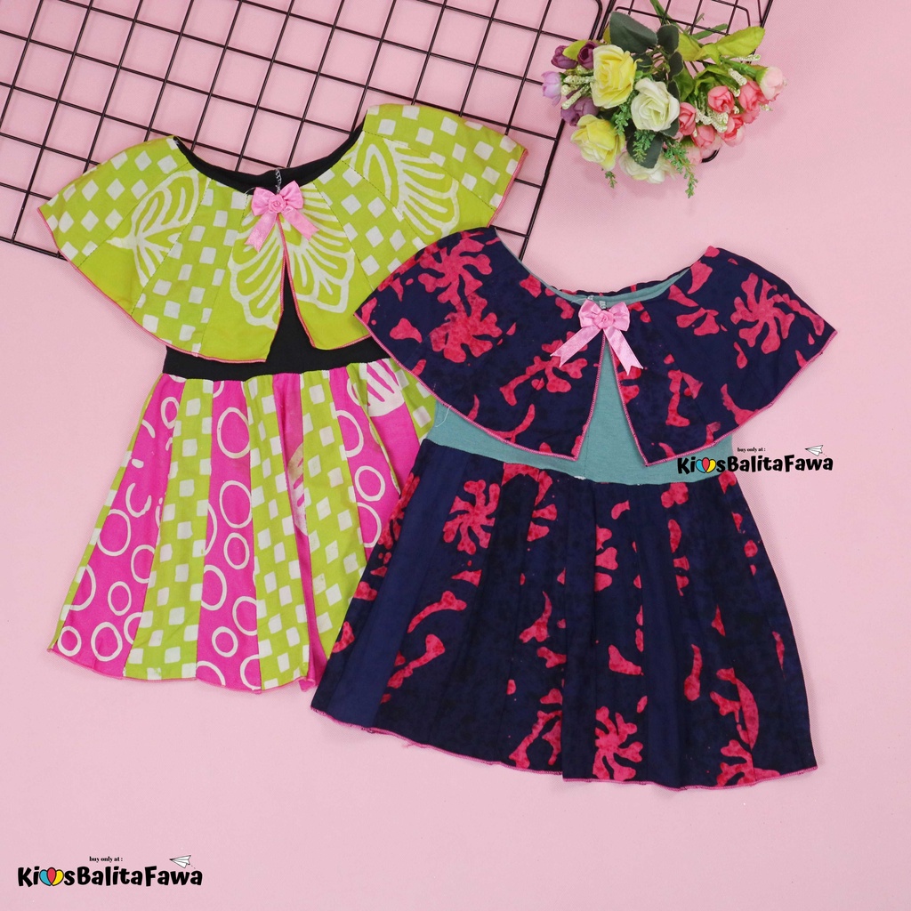 Dress Irene size 1-4 Tahun / Dres Batik Cape Baju Kensi Anak Perempuan Murah Cewek Katun Adem