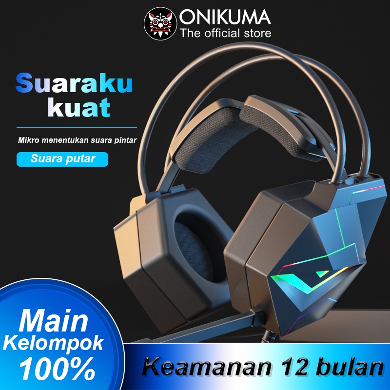 Onikuma X20 3.5mm Hitam Gaming Headset PS4 PC Gamer Stereo Earphone Ponsel Komputer Bass Headphone P