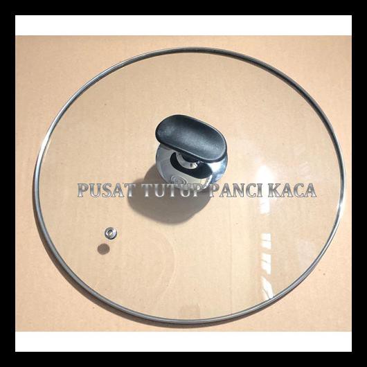 Tutup Panci Kaca Tanpa Kaki, Dia Tutup +/- 17.2 Cm (18Cm) + Knop Oval