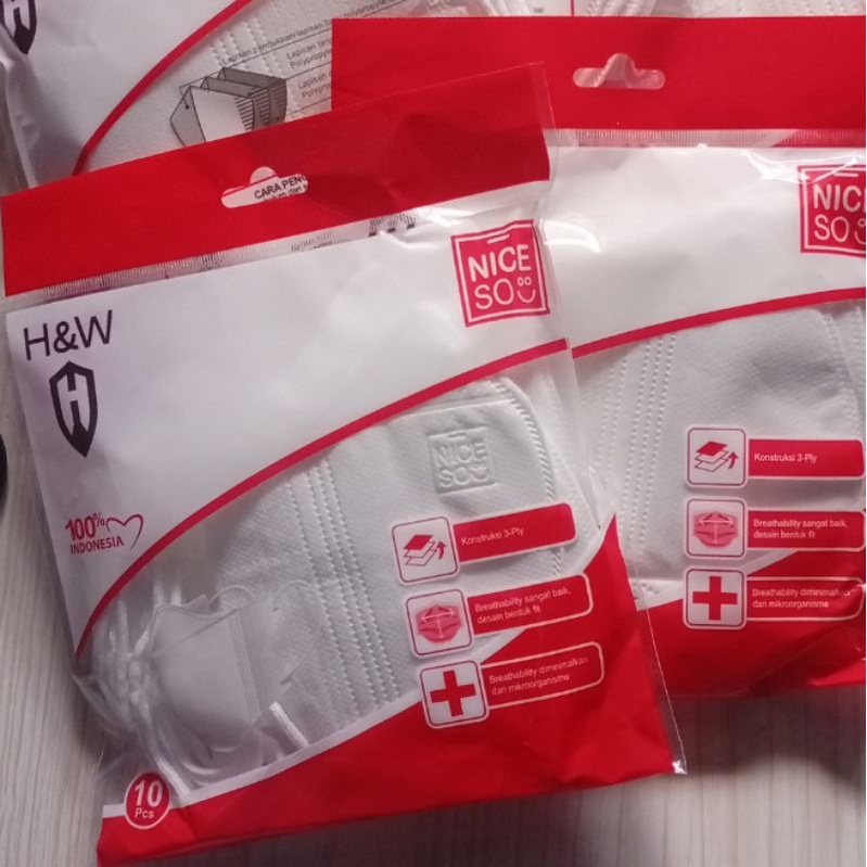 NICE SO masker duckbill 3ply isi 10 pcs embos original  niceso
