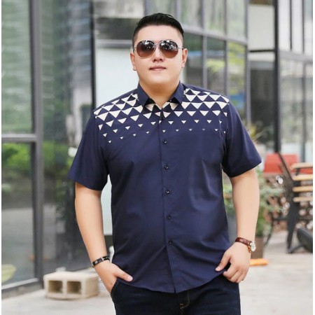 NEW KEMEJA PRIA JUMBO XXL XXXL 2XL 3XL LENGAN PENDEK FRANCE MARTINE MOTIF BATIK CORAK GARIS TITIK2