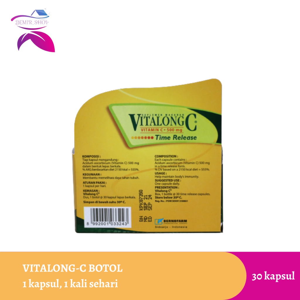 Vitalong C 500mg Botol / Suplemen Daya Tahan Tubuh