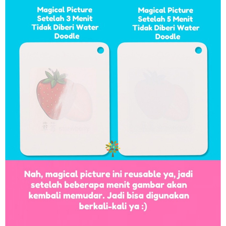 mainan edukasi magic water flashcard - flash cards angka buah hewan transportasi