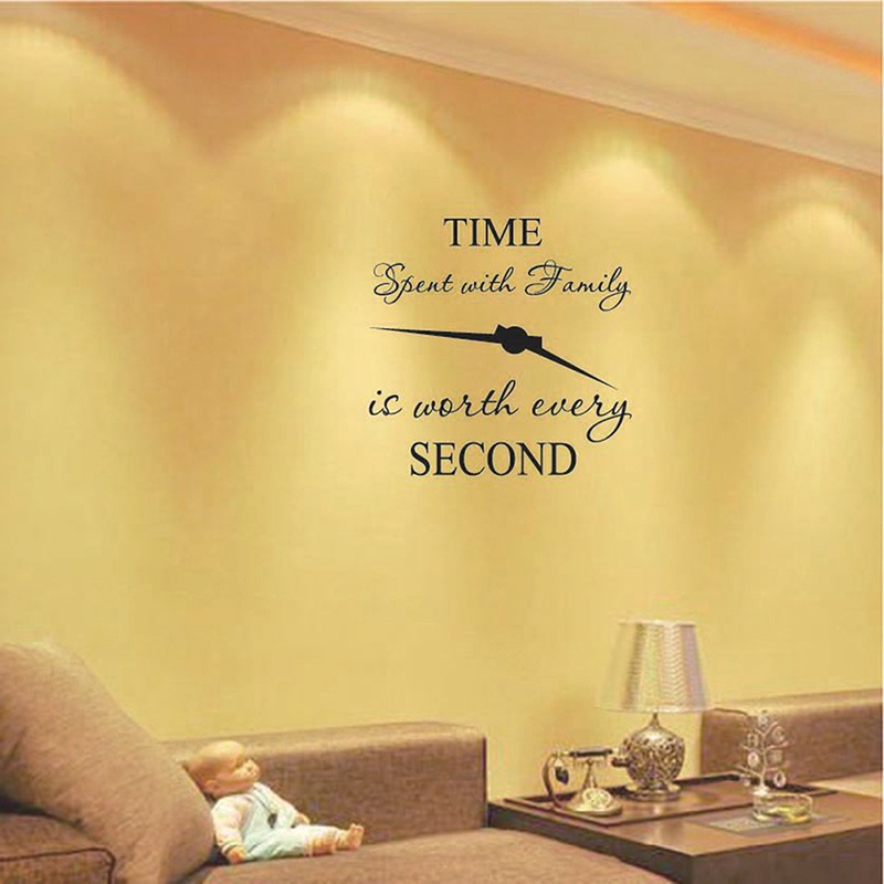 1pc Stiker Dinding Decal Desain Time Spent With Family Is Worth Every Second
