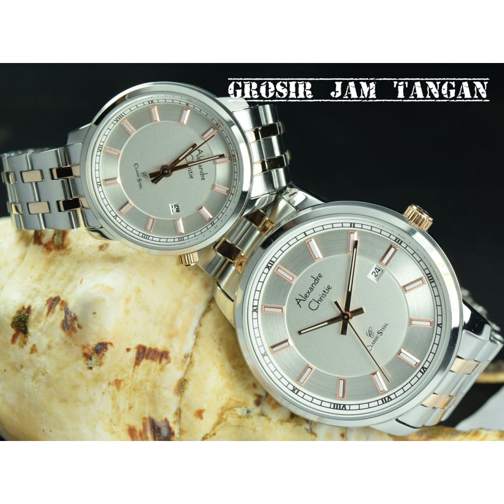 JAM TANGAN PRIA/WANITA COUPLE ALEXANDRE CHRISTIE MEWAH ELEGAN SIMPLE NIKITA WILLY ORIGINAL