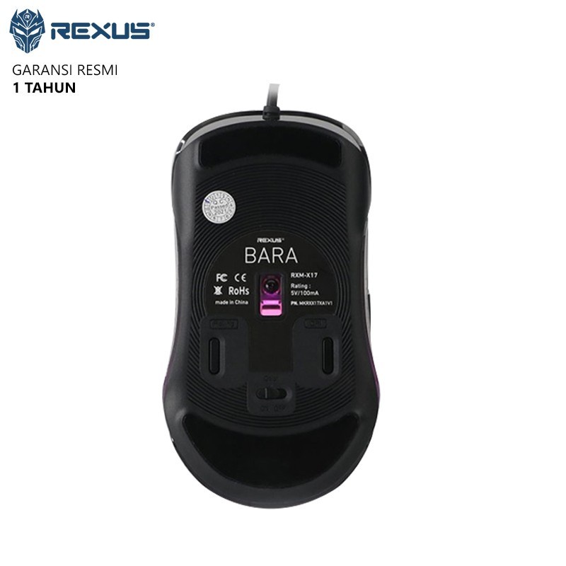 Rexus Bara X17 - Crystal RGB Macro Gaming Mouse