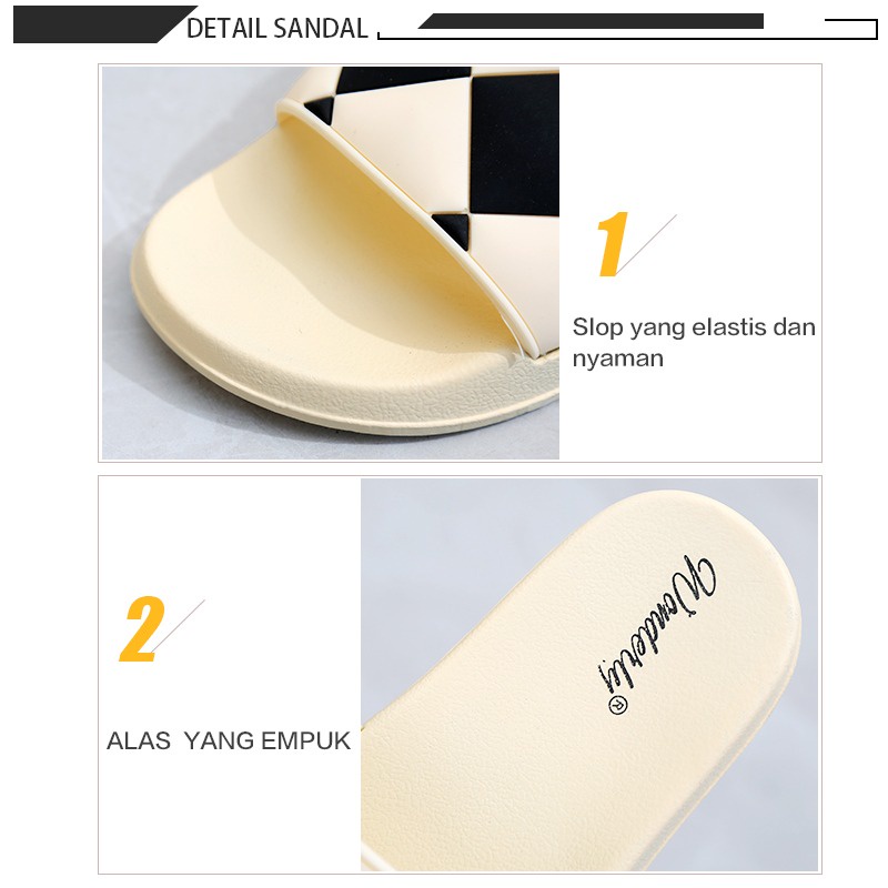 Wonderly Sandal Slop Flat Wanita 188 PVC