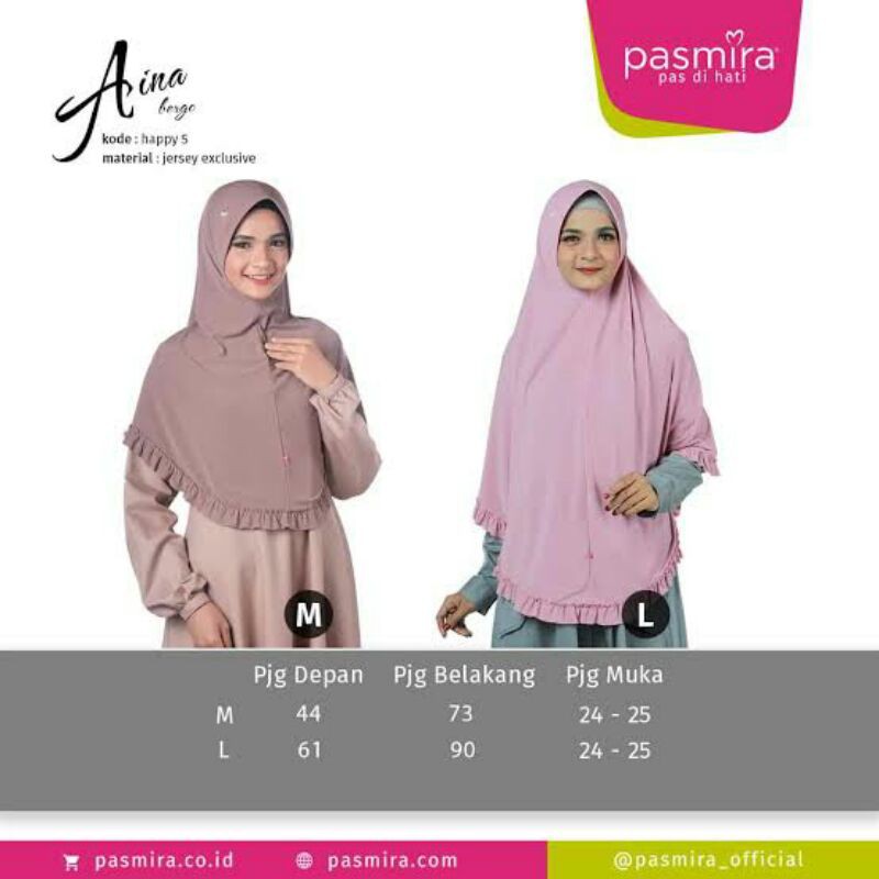 Kerudung Instan Dewasa Happy 5 A Pasmira ORI